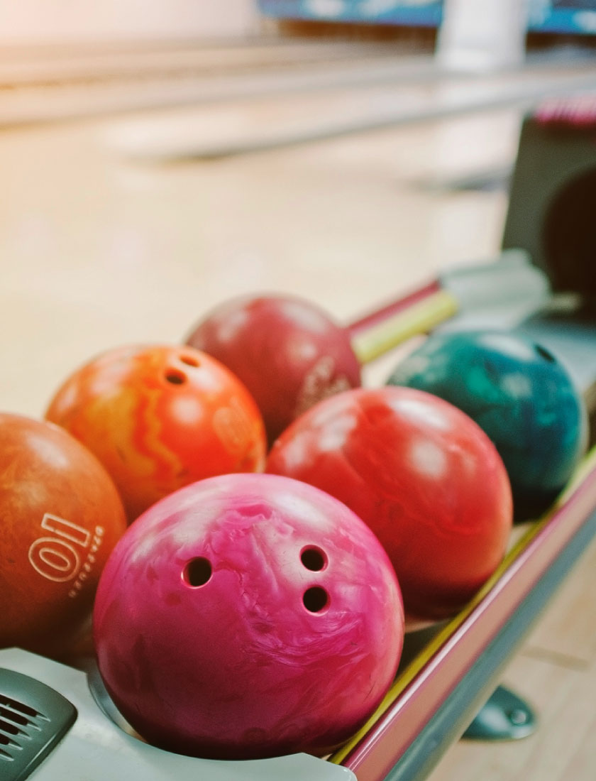 Expansive amenities with modern bowling lounge.